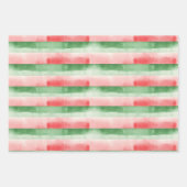 Red Green White Stripes Birthday Inpakpapier Vel (Voorkant 2)