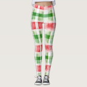Red Green White Stripes Leggings (Voorkant)