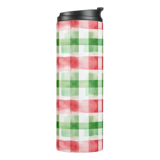 Red Green White Stripes Thermosbeker (Gedraaid links)