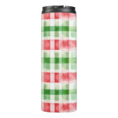 Red Green White Stripes Thermosbeker (Achterkant)