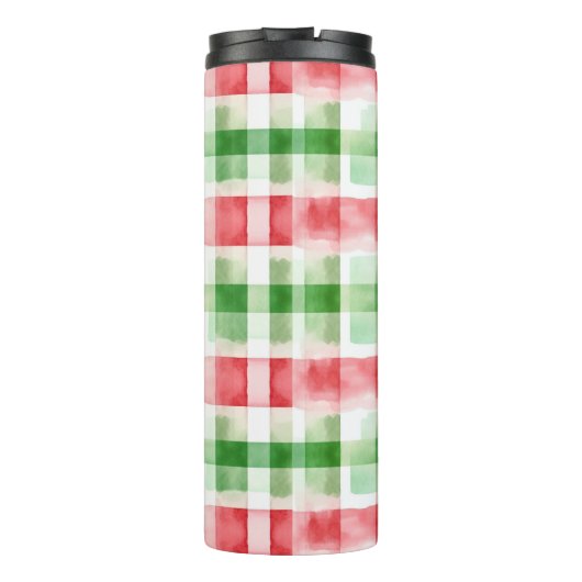 Red Green White Stripes Thermosbeker (Achterkant)