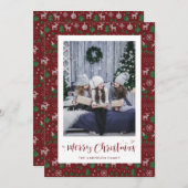 Red Green White Ugly Sweater Feestdagenkaart (Voorkant / Achterkant)