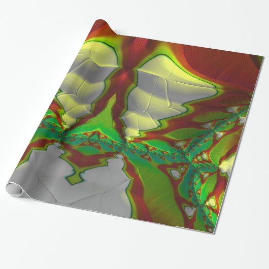 ~ Red Green White van 100 ~ Kerstmis Cadeaupapier (Uitgerold)