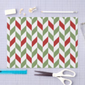 RED GREEN WHITE ZIG ZAG STRIPES TISSUEPAPIER (Craft)