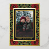 Red Green William Morris Season's Groetjes Foto Folie Feestdagenkaart (Voorkant)
