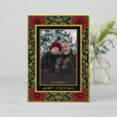 Red Green William Morris Season's Groetjes Foto Folie Feestdagenkaart (Staand Voorkant)