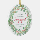 Red Green Wreated Ons eerste kerstfeest Keramisch Ornament (Rechts)