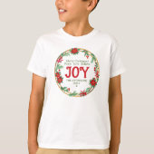Red & Green Wreath Joy Matching Family Christmas T-shirt (Voorkant)