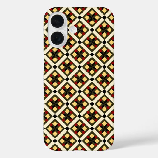Red Green Yellow Barcelona Checker Art Case-Mate iPhone Case (Achterkant)