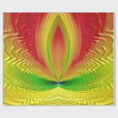 ~ Red Green Yellow Fractal ~ Kerstmis Cadeaupapier (Vlak)