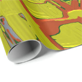 ~ Red Green Yellow Fractal ~ Kerstmis Cadeaupapier (Rol Hoek)