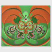 ~ Red Green Yellow Fractal ~ Kerstmis Wrapping Cadeaupapier (Vlak)