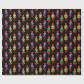 Red Green Yellow Nutcracker Tiled Pattern Cadeaupapier (Vlak)