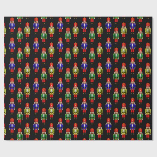 Red Green Yellow Nutcracker Tiled Pattern Cadeaupapier (Vlak)
