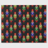 Red Green Yellow Nutcracker Tiled Pattern Cadeaupapier (Vlak)