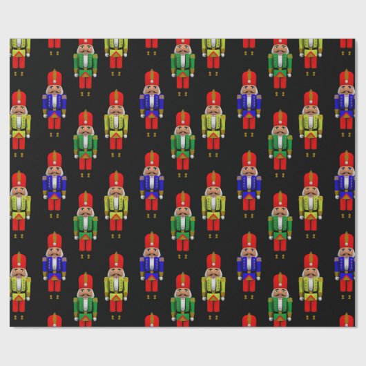 Red Green Yellow Nutcracker Tiled Pattern Cadeaupapier (Vlak)