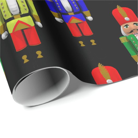 Red Green Yellow Nutcracker Tiled Pattern Cadeaupapier (Rol Hoek)