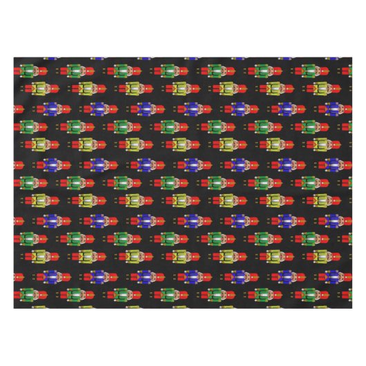 Red Green Yellow Nutcracker Tiled Pattern Tafelkleed (Voorkant (Horizontaal))