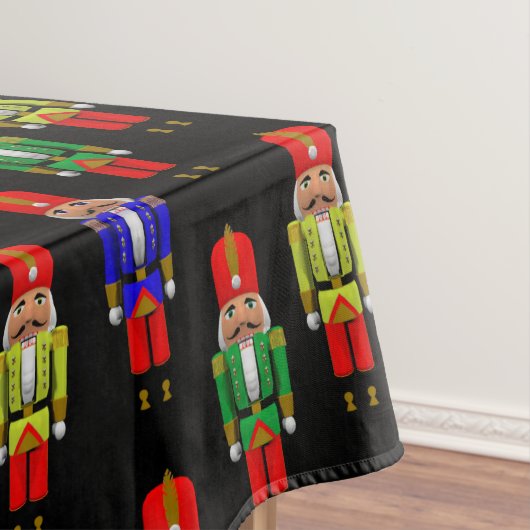 Red Green Yellow Nutcracker Tiled Pattern Tafelkleed (Voorbeeld)