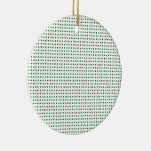 Red Green Zigzag Chevron Stippen Pattern Holiday Keramisch Ornament (Rechts)
