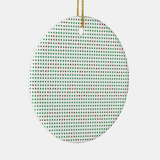 Red Green Zigzag Chevron Stippen Pattern Holiday Keramisch Ornament (Rechts)