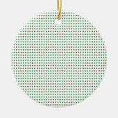 Red Green Zigzag Chevron Stippen Pattern Holiday Keramisch Ornament (Voorkant)