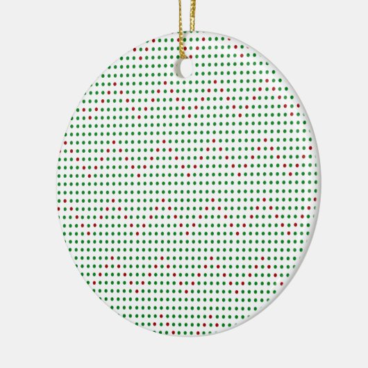 Red Green Zigzag Chevron Stippen Pattern Holiday Keramisch Ornament (Links)