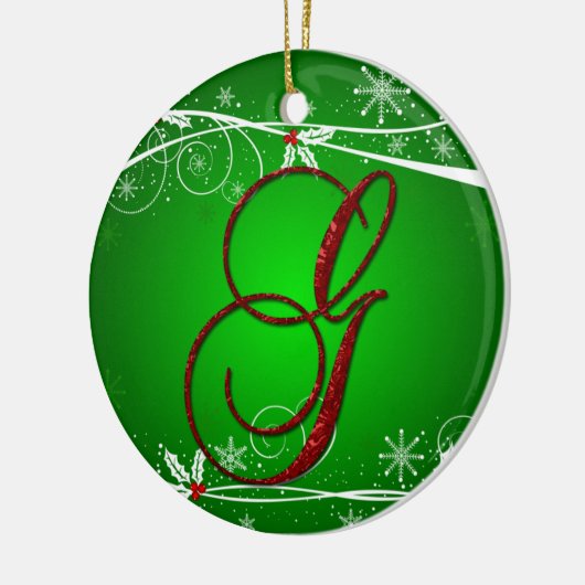 Red Greens Holly Initiaal G kerstversiering Keramisch Ornament (Links)