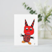 Red gremlin briefkaart (Staand voorkant)