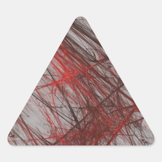 Red Grey Abstract Fractal Triangle Sticker (Voorkant)