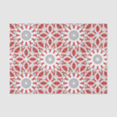 Red Grey and White Ethnic Oriental Boho Pattern Tissuepapier (Voorkant)