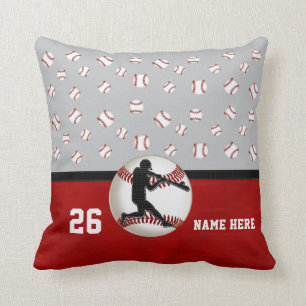 Red Grey Baseball Pillow op maat van eventuele kle Kussen