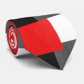 Red Grey Black en White Geometric Color Block Stropdas (Opgerold)