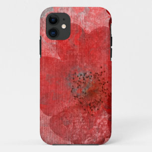 Red Grey Black Grunge Digital Graphic Art Design iPhone 11 Hoesje