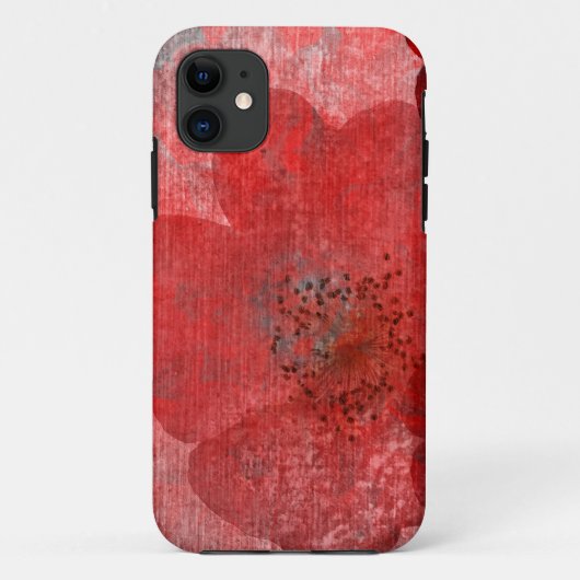 Red Grey Black Grunge Digital Graphic Art Design Case-Mate iPhone Case (Achterkant)