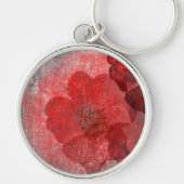 Red Grey Black Grunge Digital Graphic Art Design Sleutelhanger (Voorkant)