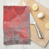 Red Grey Black Grunge Digital Graphic Art Design Theedoek (Quarter Fold)