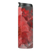 Red Grey Black Grunge Digital Graphic Art Design Thermosbeker (Geroteerd rechts)