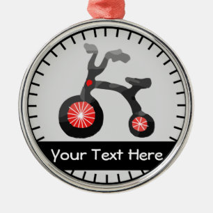 Red Grey Black Kinder Bicycle - Aangepaste versier Metalen Ornament