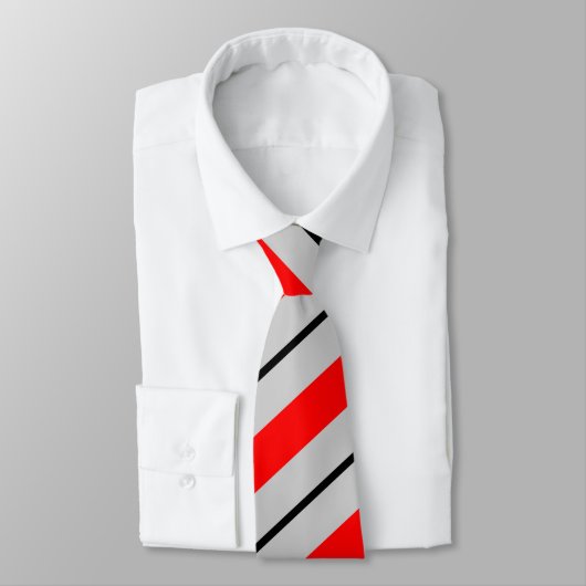 Red Grey Black Striped Stropdas (Gebonden)