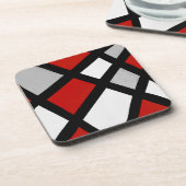 Red Grey Black White Bier Onderzetter (Linkerzijde)