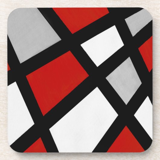 Red Grey Black White Bier Onderzetter (Voorkant)