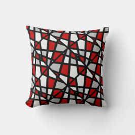 Red Grey Black White Geometric Pattern Kussen
