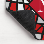 Red Grey Black White Geometric Pattern Muismat (Hoek)