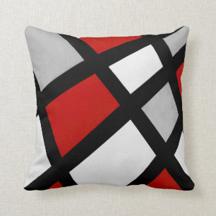 Red Grey Black White Kussen