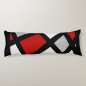 Red Grey Black White Lichaamskussen (Achterkant)