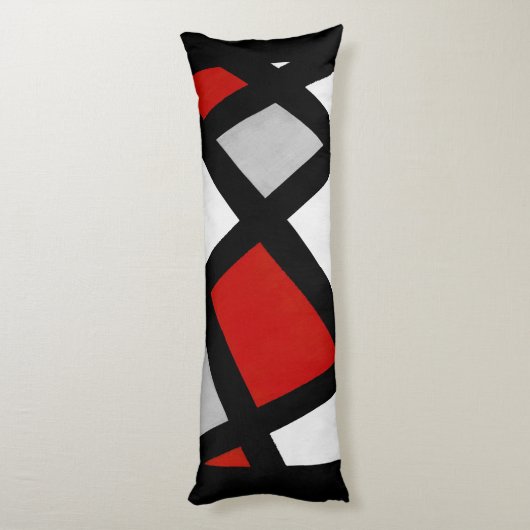 Red Grey Black White Lichaamskussen (Achterkant (Verticaal))