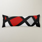 Red Grey Black White Lichaamskussen (Voorkant)