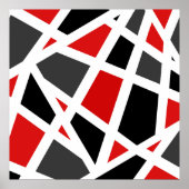 Red Grey Black White Poster (Voorkant)