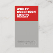 Red Grey Bold Modern Professional Minimalist Visitekaartje (Voorkant)